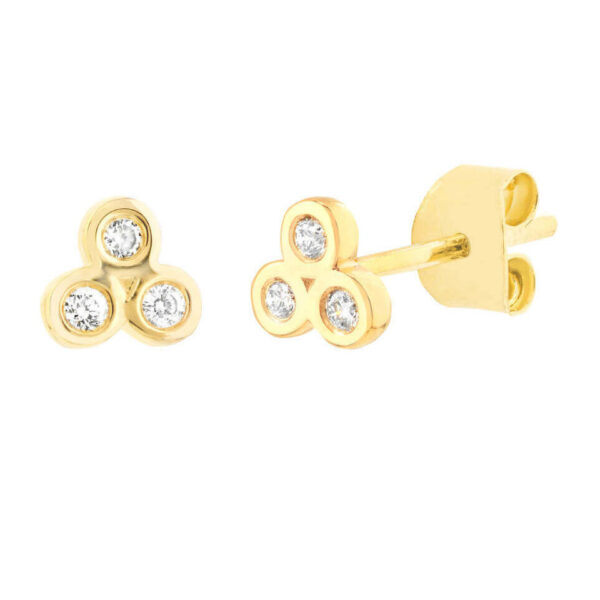 Trinity Bezel Stud Earrings | Kate Morgan Designs