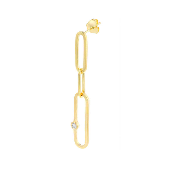 Diamond Paper Clip Dangle Earrings | Kate Morgan Designs