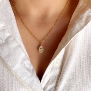 Hamsa Hand & Evil Eye Charm Pendant