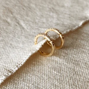 Thin CZ Hoop Earrings