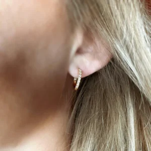 Thin CZ Hoop Earrings