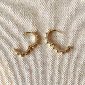 CZ Spike Hoop Earrings