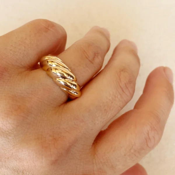18k Gold Filled Croissant Ring - Image 2