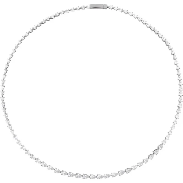 10ct Pear Shaped LG Tennis Necklace