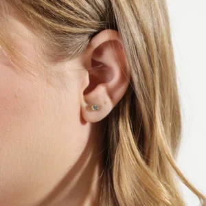 Bezel Set CZ Stud Earrings